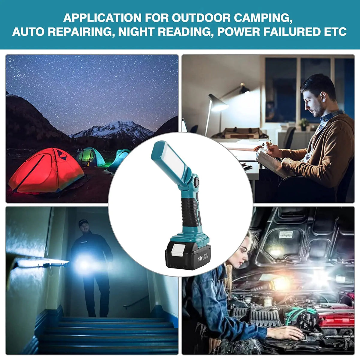 lampe torche led rechargeable bleu noir usb clip antidérapante moderne portable