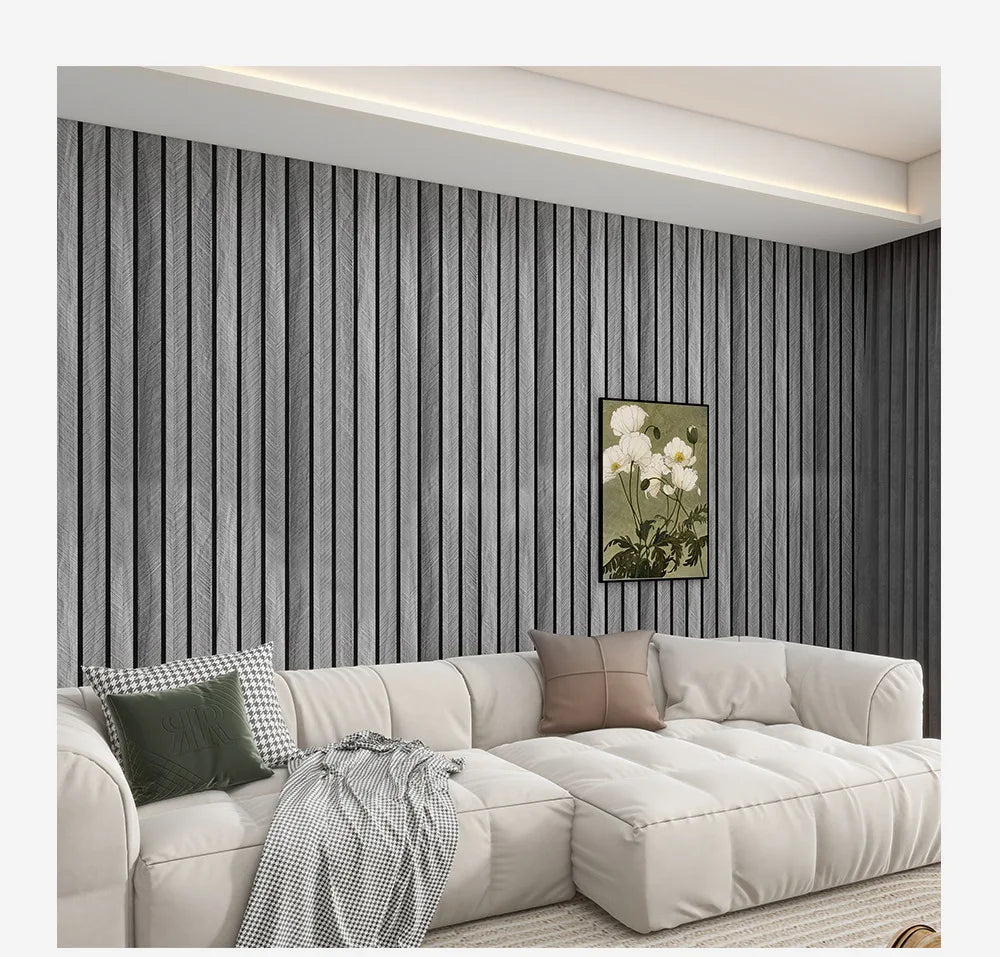 panneau auto adhésif imitation bois moderne rayures verticales papier peint chambre salon résistant l'eau
