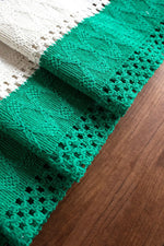 serviettes table vertes crochetées motifs géométriques coton polyester maison