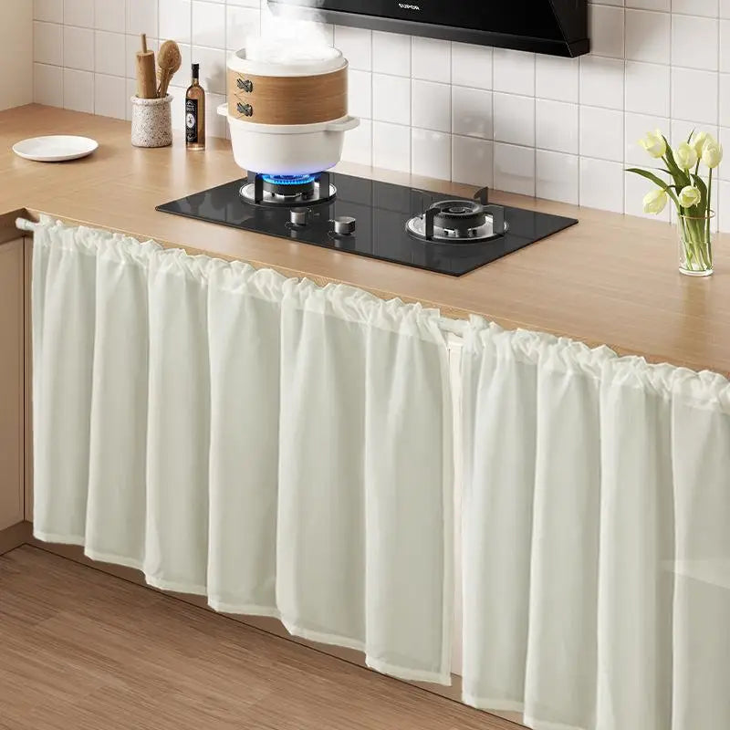rideau blanc plissé semi transparent moderne extérieure tissu polyester cotonversible