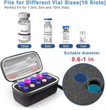 boîtes rangement flacons insuline noir zippées 10grids pratique compacte 3ml 5ml 10ml vials.storage
