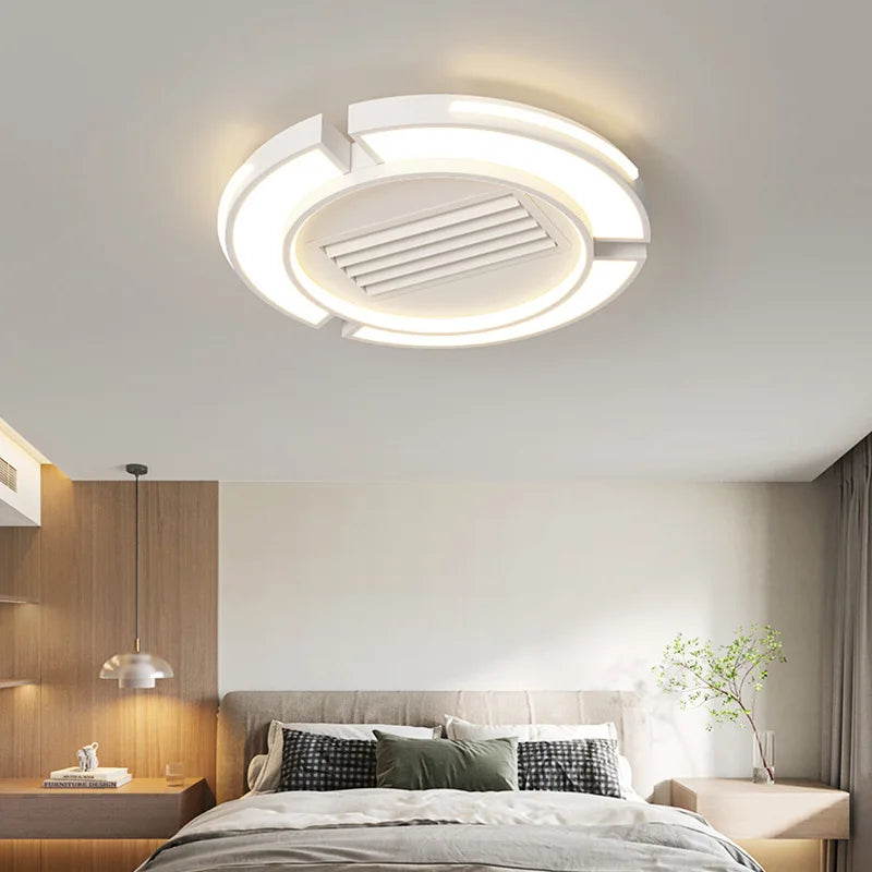 plafonnier led moderne blanc rectangulaire grille ventilation salon chambre minimaliste