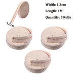 ruban tissé coton beige clair 1cm 1.3cm 1.5cm 2cm 1m 10m rustique artisanal