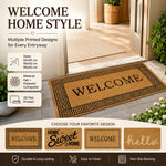 tapis d'entrée marron clair noir motif géométrique moderne imperméable couloir garage sol