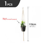 support plante suspendue macramé blanc fait main décoration jardin intérieur boho corde coton