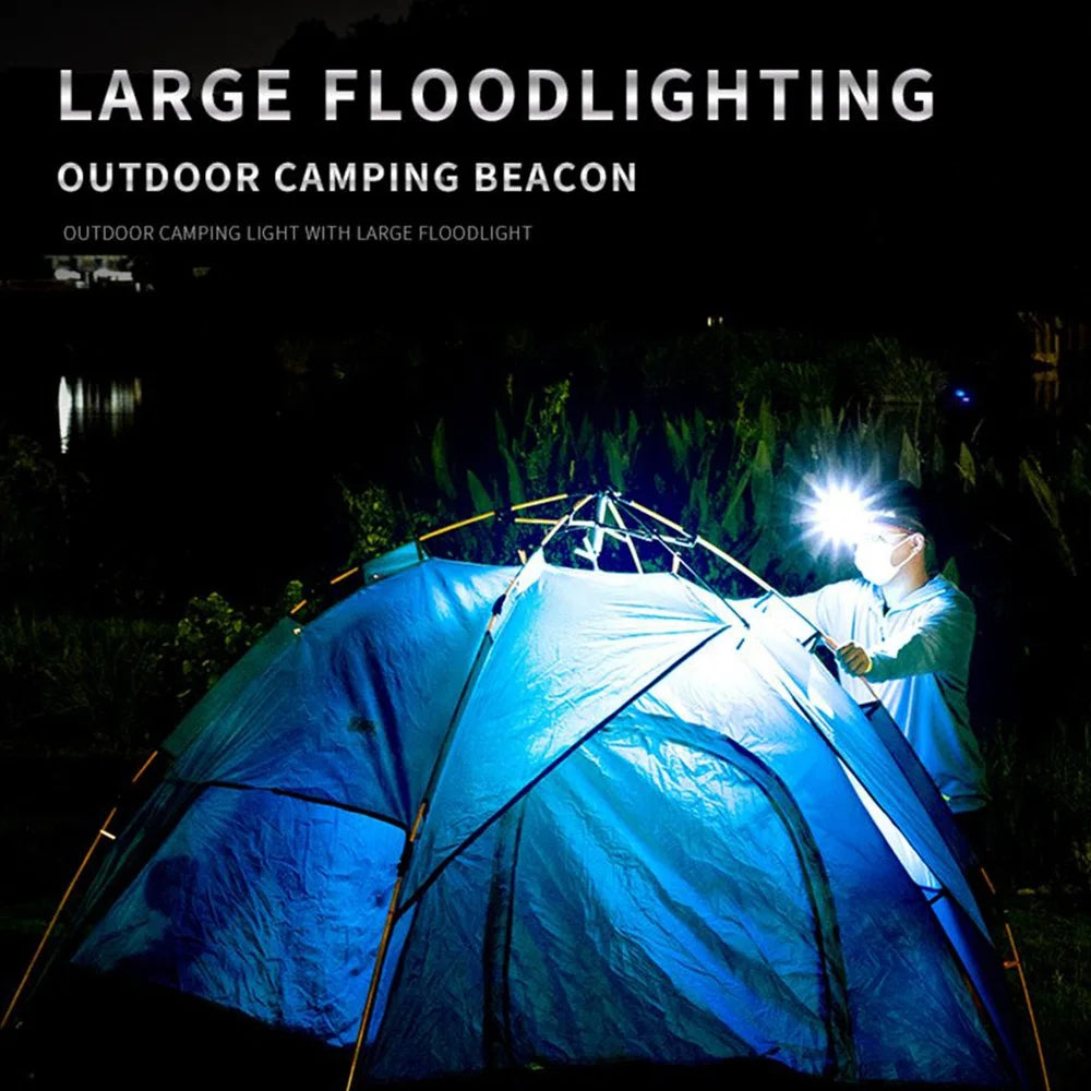 lampe frontale led rechargeable usb mode phare camping extérieur noire orangée