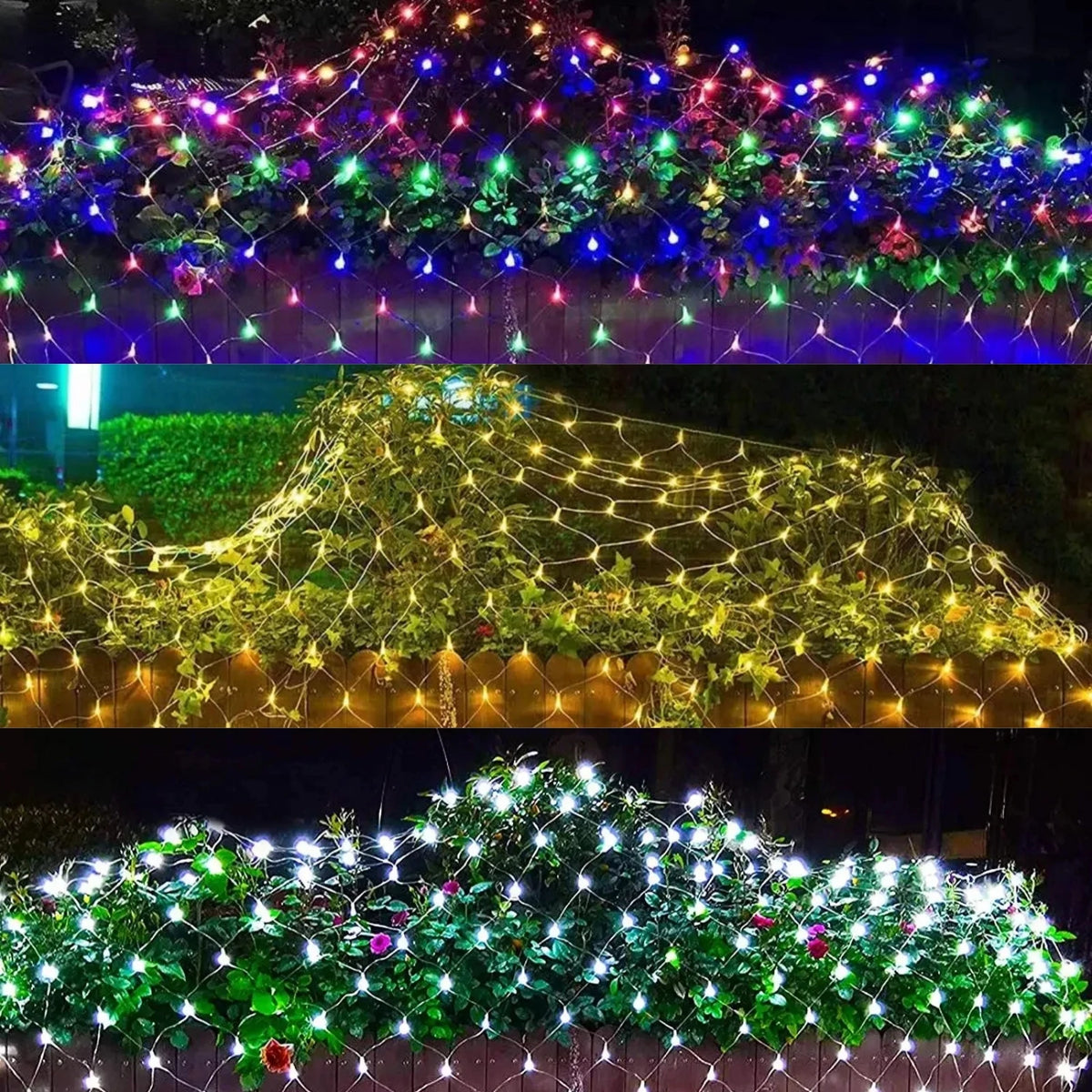 filet lumineux led ip44 multicolore modes minuterie mémoire éclairage extérieur intérieur moderne clips adaptateur