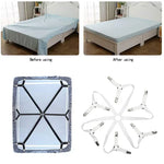 attaches draps lit clips élastiques réglables noir blanc minimalistes fonctionnelles