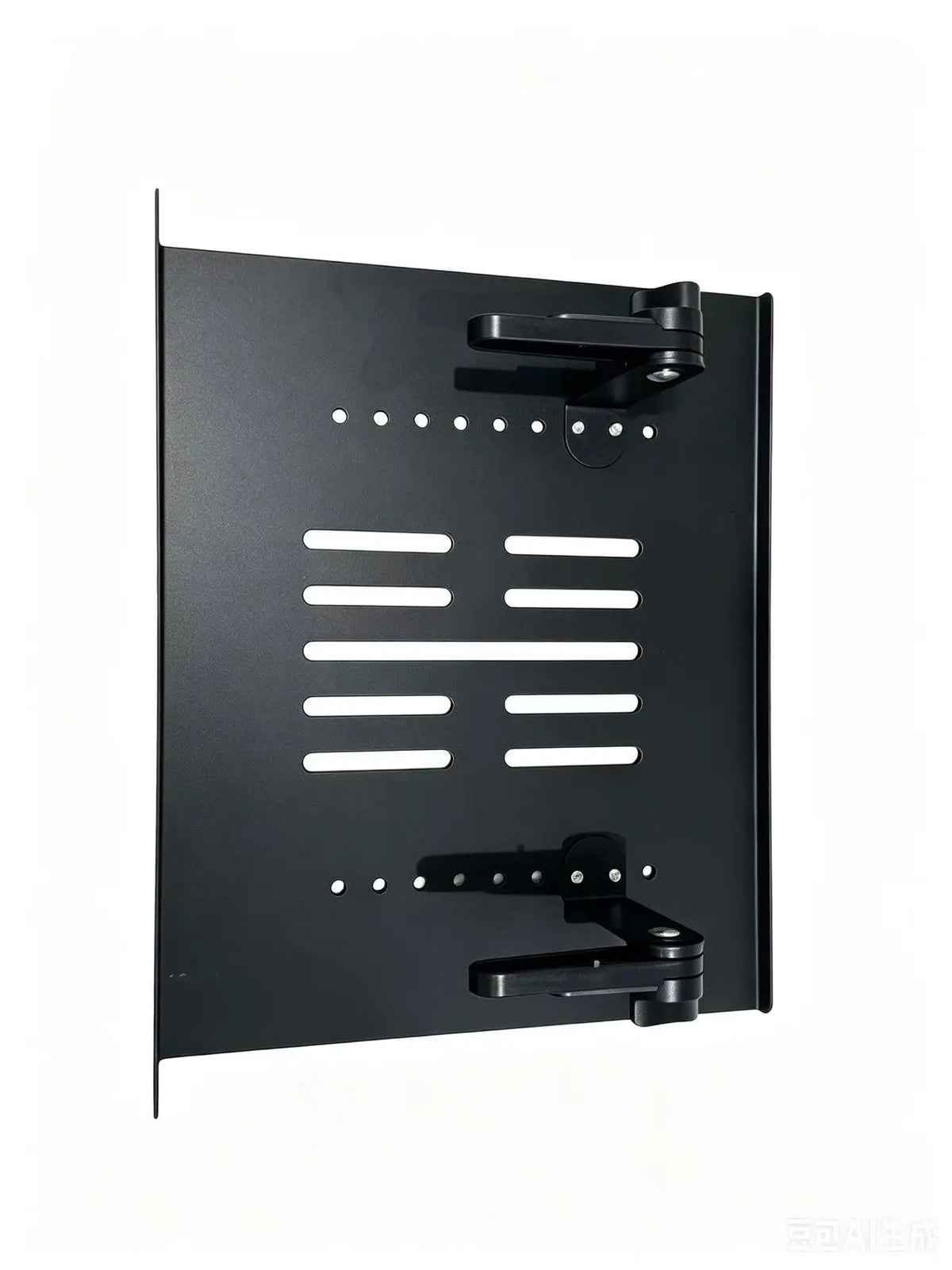 support mural projecteur noir moderne grille perforations clips vis 28cm 23cm