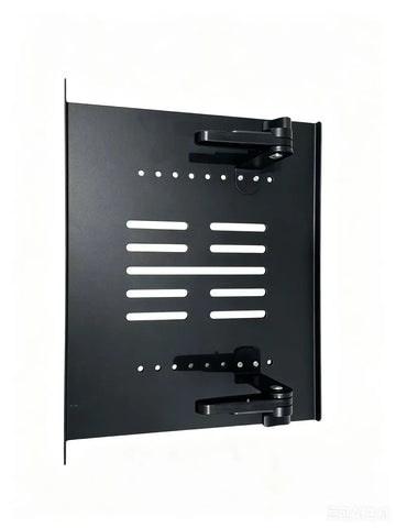 support mural projecteur noir moderne grille perforations clips vis 28cm 23cm