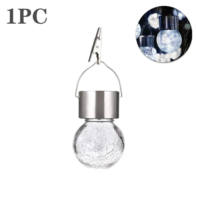guirlande lumineuse solaire multicolore moderne clips texture craquelée extérieure jardin led