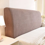 housse tête lit moderne rayures verticales lit double gris beige