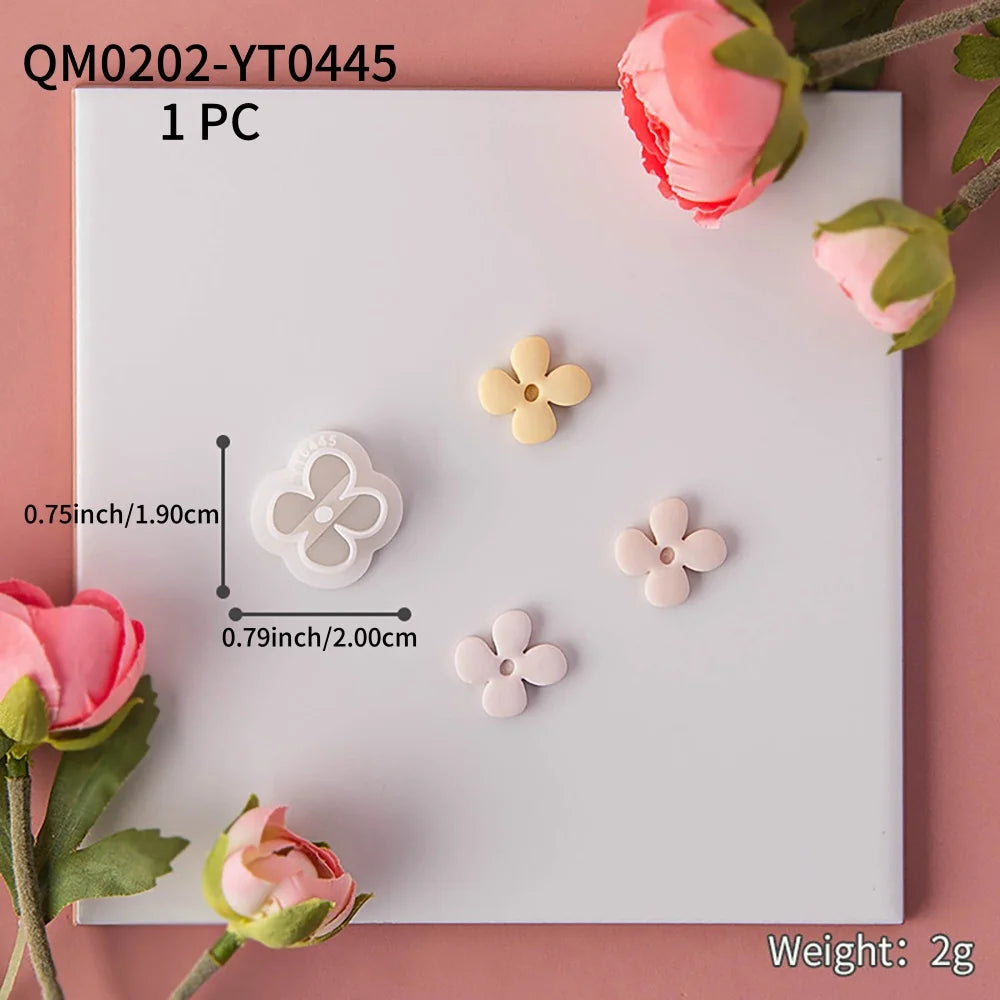 couteaux polymère bijoux pendentifs boucles oreilles motifs floraux moderne minimaliste argile PLA