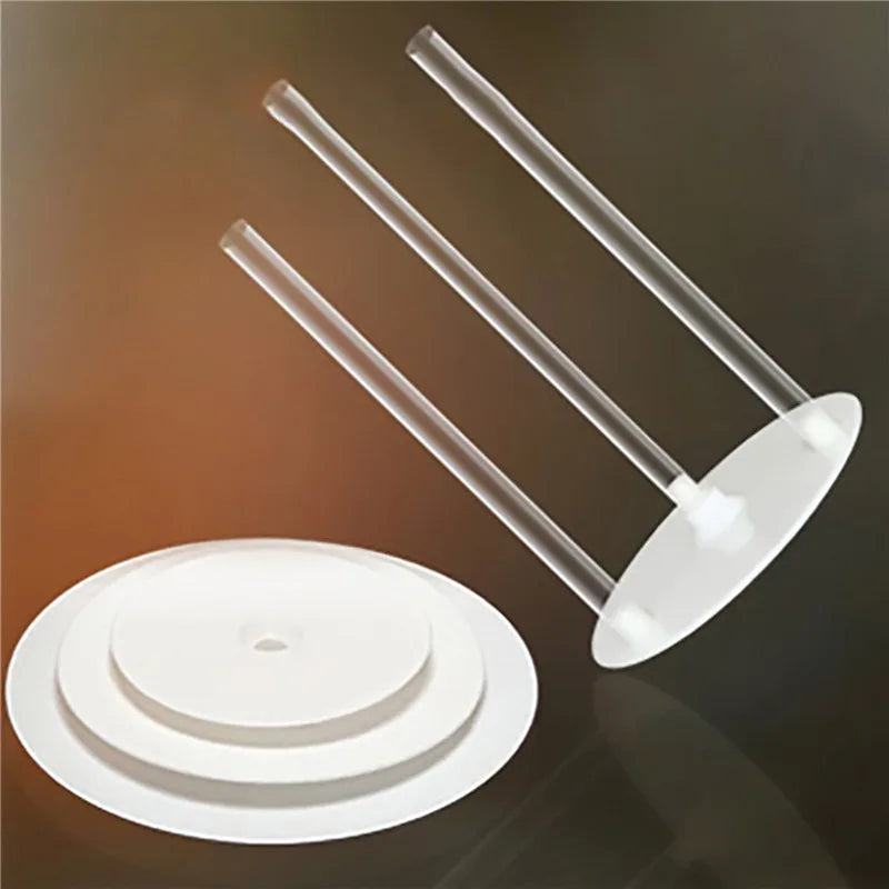 support gâteau blanc tiges rond lisse moderne tiges plateau rond carré cuisine