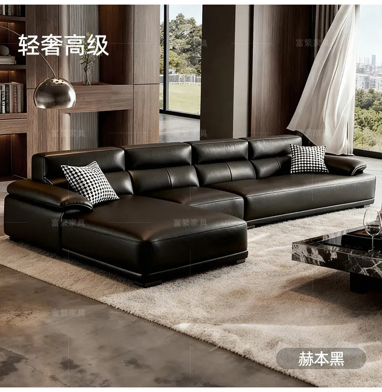 canapé d'angle moderne noir beige coussins géométriques 220cm 250cm 280cm 310cm 340cm