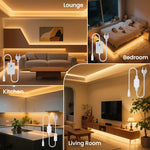ruban led blanc plat moderne interrupteur clips fixation 10mm 6mm 40 150cm