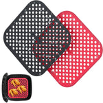 plateau perforé silicone noir rouge antiadhésif airfryer cuisine utilitaire facilenettoyage resistantchaud