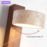 lampe murale led bois naturel interrupteur tissu beige moderne fixée cuisine chambre