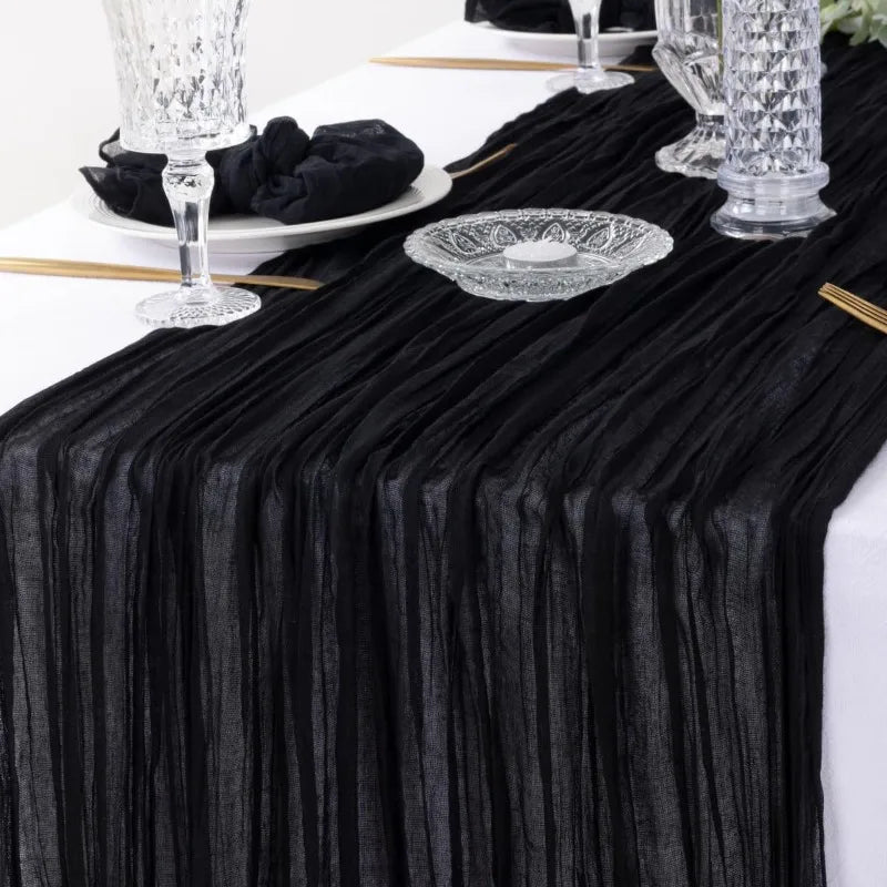 nappe plissée vert olive élégante table noël fête semi transparent