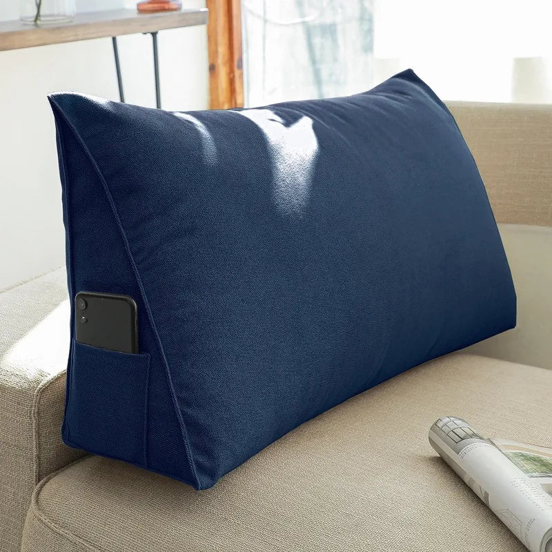 coussin triangle moderne laveable beige gris rose bleu incliné lit siège