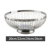Corbeille à fruits en acier inoxydable ronde - Panier de légumes moderne pour cuisine et décoration intérieure