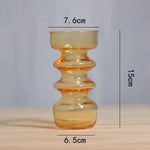 vases verre modernes transparents orange rouge gris lilas tulipes décoration salon