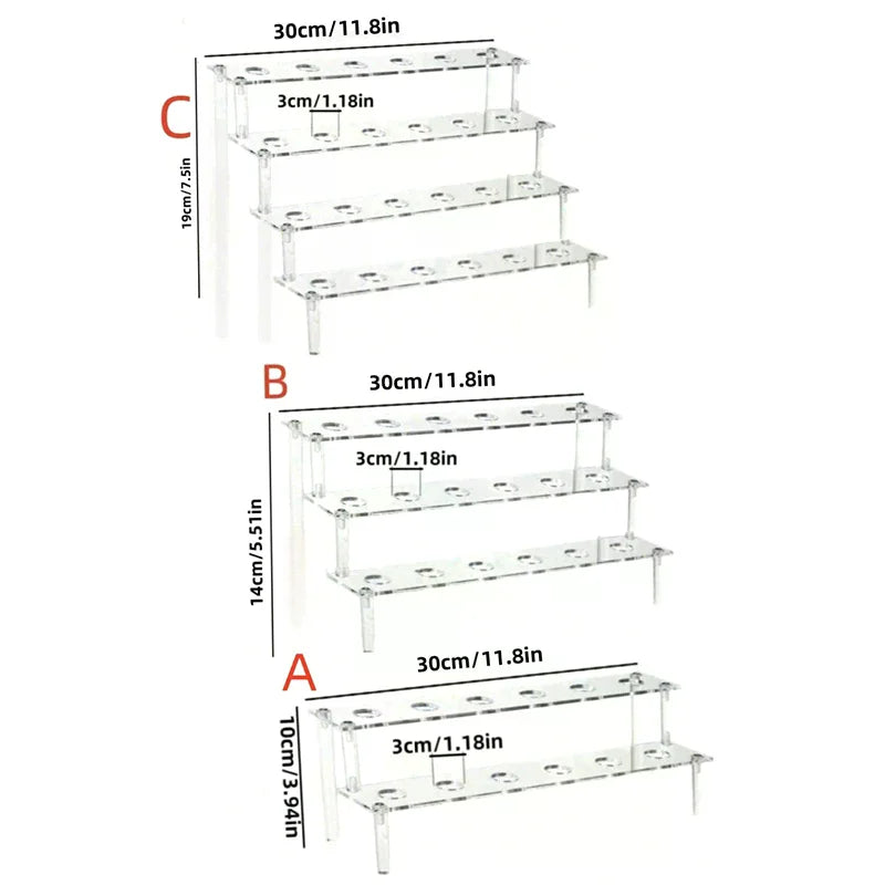 présentoir moderne transparent multi niveaux cônes granuleux fruits glace événementiel