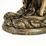 statue justice dorée sculptural maison livres lampes classique détaillée motifs décoratifs base