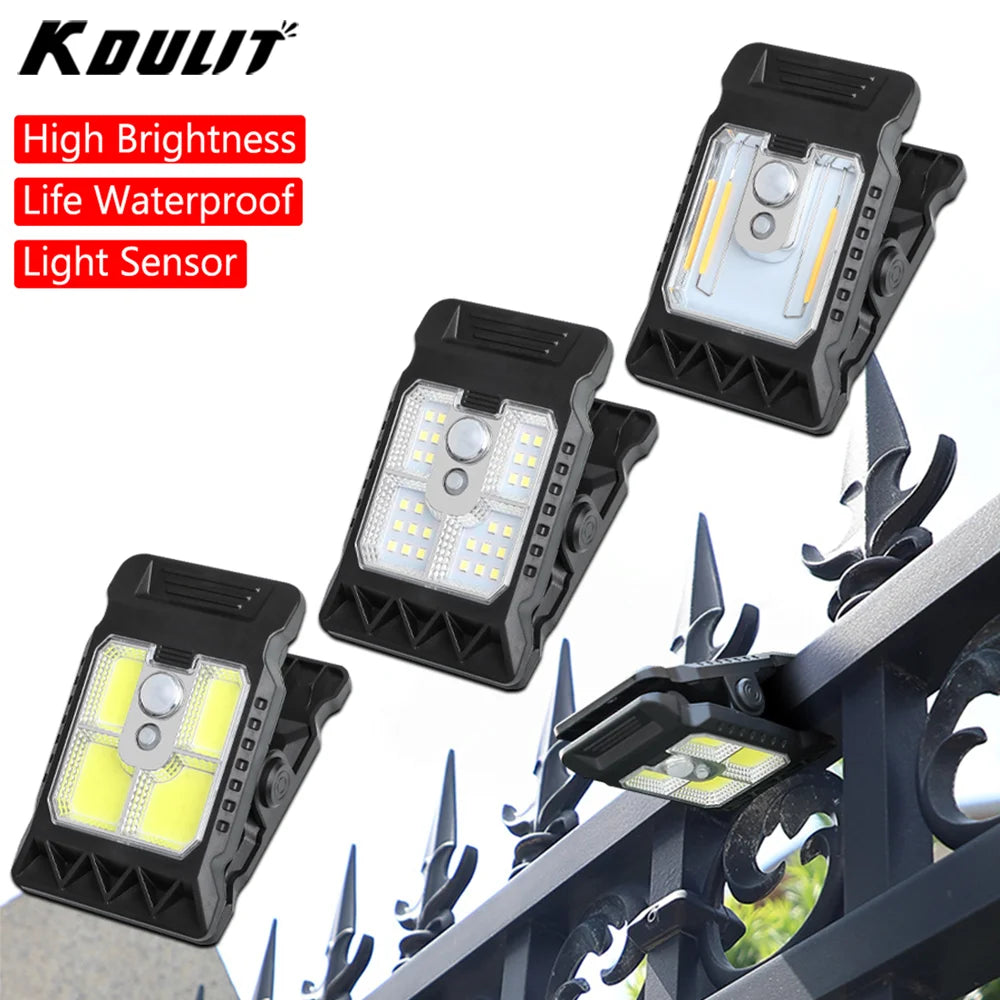lampe clip solaire détecteur intelligent urgence extérieure nuit blanc moderne abs ip65 led