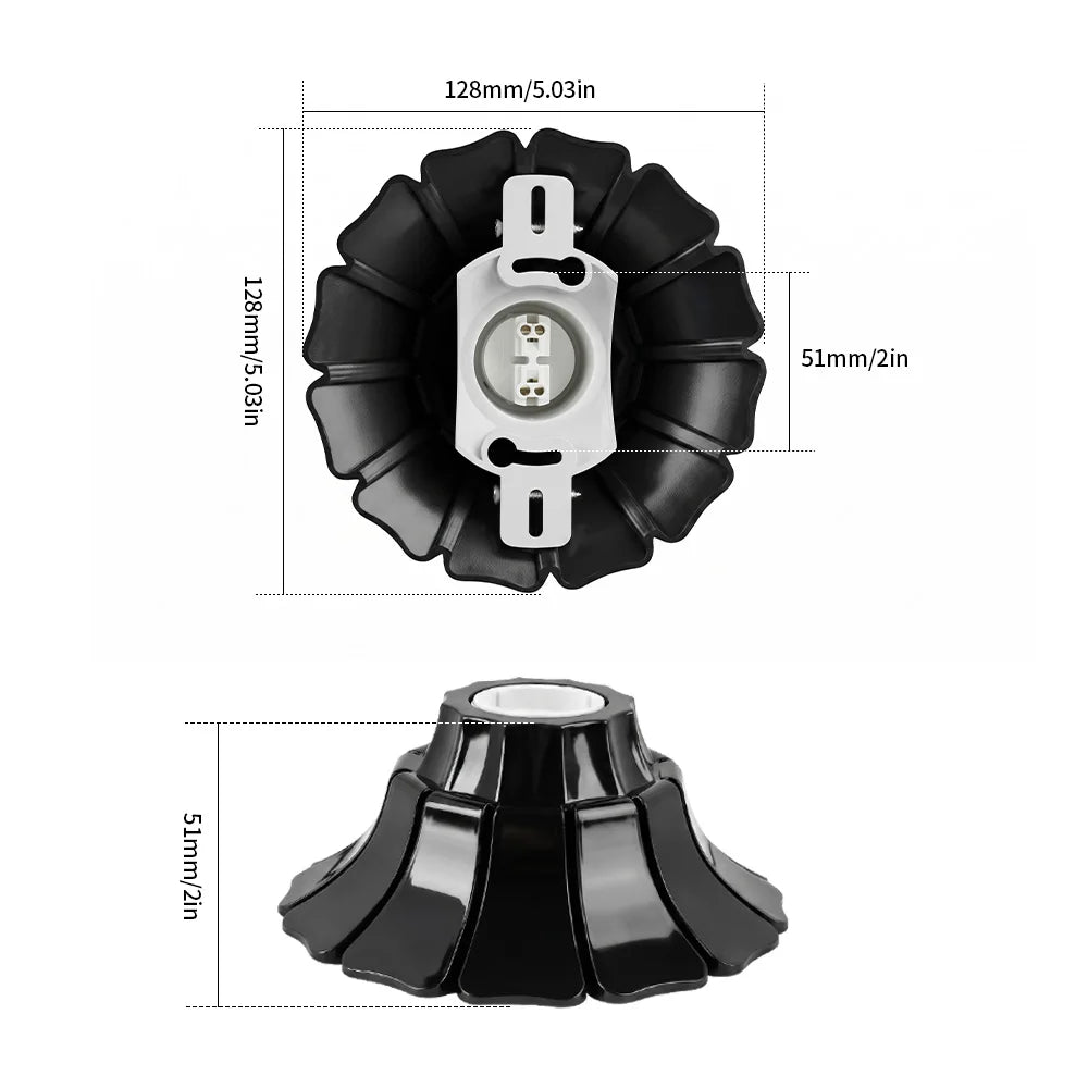 supports lampe blanc plissé moderne E26 E27 certification ROHS UL LVD CEM ABS