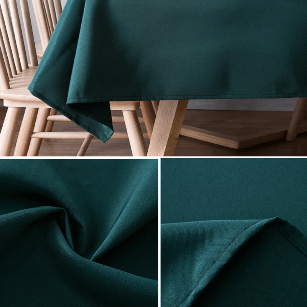 nappe vert foncé unie polyester table moderne réutilisable lavable machine occasionnelle festive
