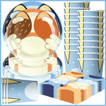 kit decoration anniversaire chien bleu assiettes gobelets serviettes guirlande support cupcake decor animaux