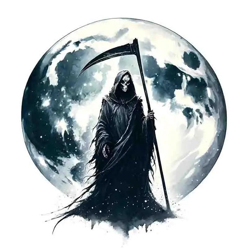 autocollant mural gothique grim reaper nuit étoiles noir illustration