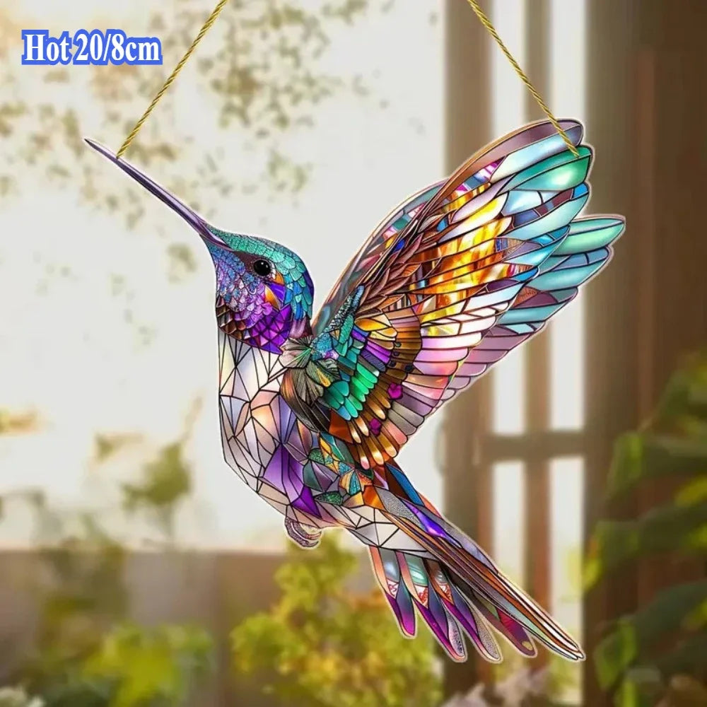 colibri suspendu mosaïque artisanale couleurs vives intérieur décoration ornement maison chambre