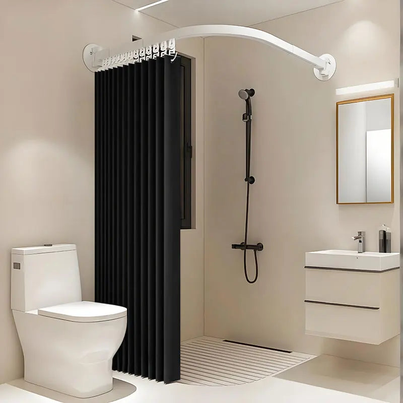 rideau douche pliable polyester tufté blanc gris bleu noir plis verticaux opaques moderne minimaliste