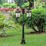 lampe jardin élégante vintage verre transparent ornements dorés extérieur noir doré ip65 led