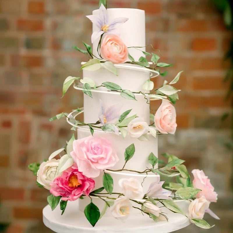 supports gâteau étages spirales transparentes pliables décoration pâtisserie mariage
