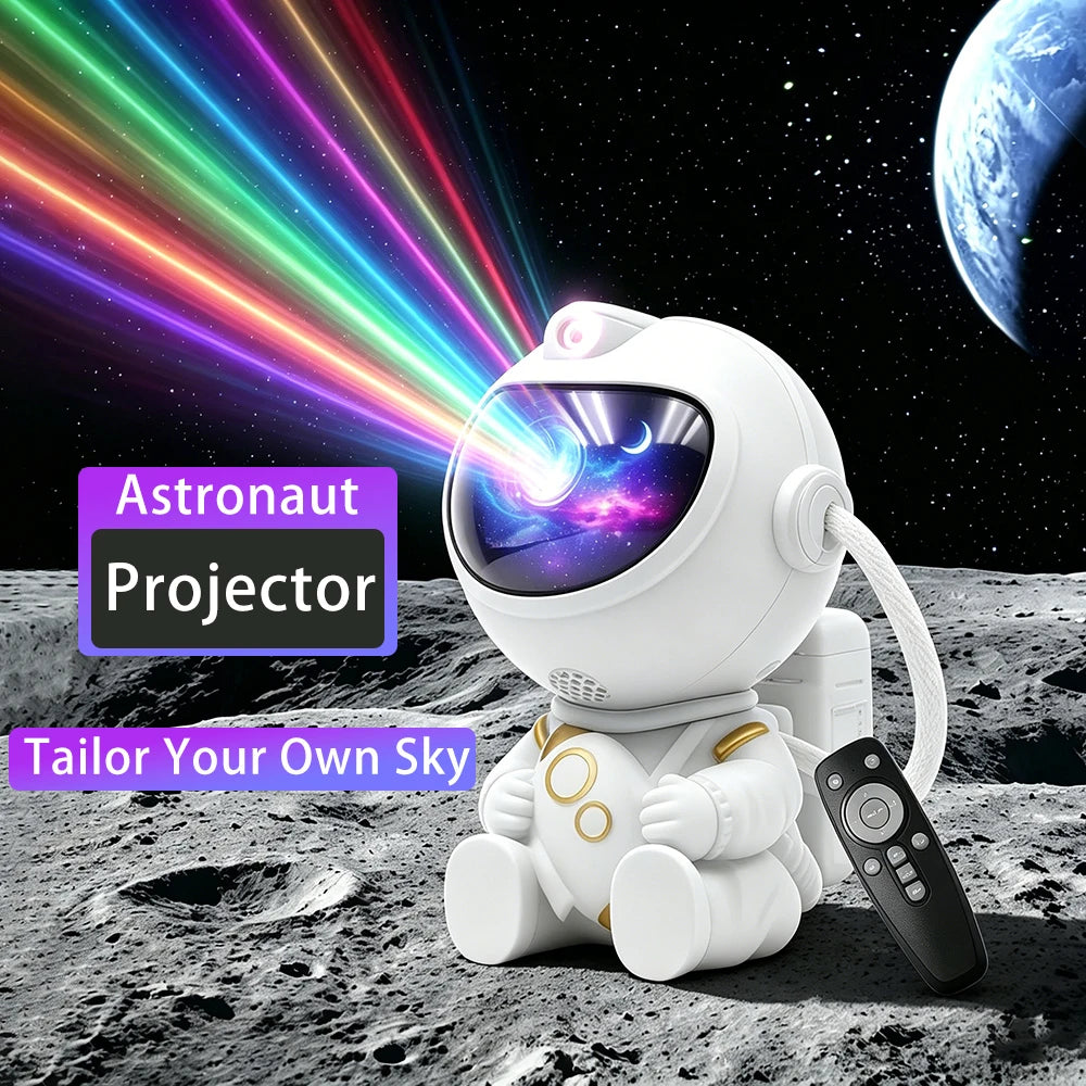 projecteur d'étoiles astronaute blanc moderne télécommande boutons contrôle chambre enfants festifs
