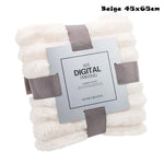 couverture polaire beige rayures hiver douce polyester coton 100x150cm 70x100cm 45x65cm confortable fixations