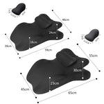 coussin multifonctionnel noir texture douce contemporain ergonomique mousse mémoire forme polyester coton massage lit