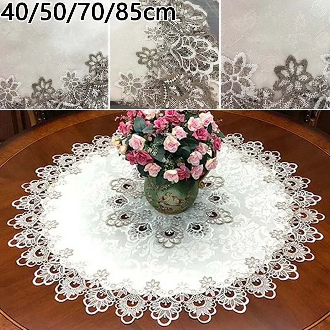 nappe dentelle motif floral table restaurant mariage extérieure imperméable semi transparent vintage romantique élégante