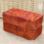 oreiller brique rouge brun rustique mousse mémoire forme rectangulaire texture taches noiresmassage coton polyester