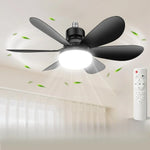 ventilateur lumière noir ailes modernes télécommande flux lumineux variable 85V 265V