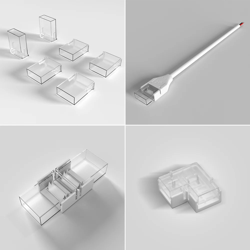 Connecteur LED COB étanche IP67 en action avec éclairage d'ambiance