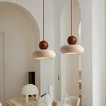 suspension lumineuse moderne pierre naturelle blanc brun lustre salon cuisine chambre minimaliste