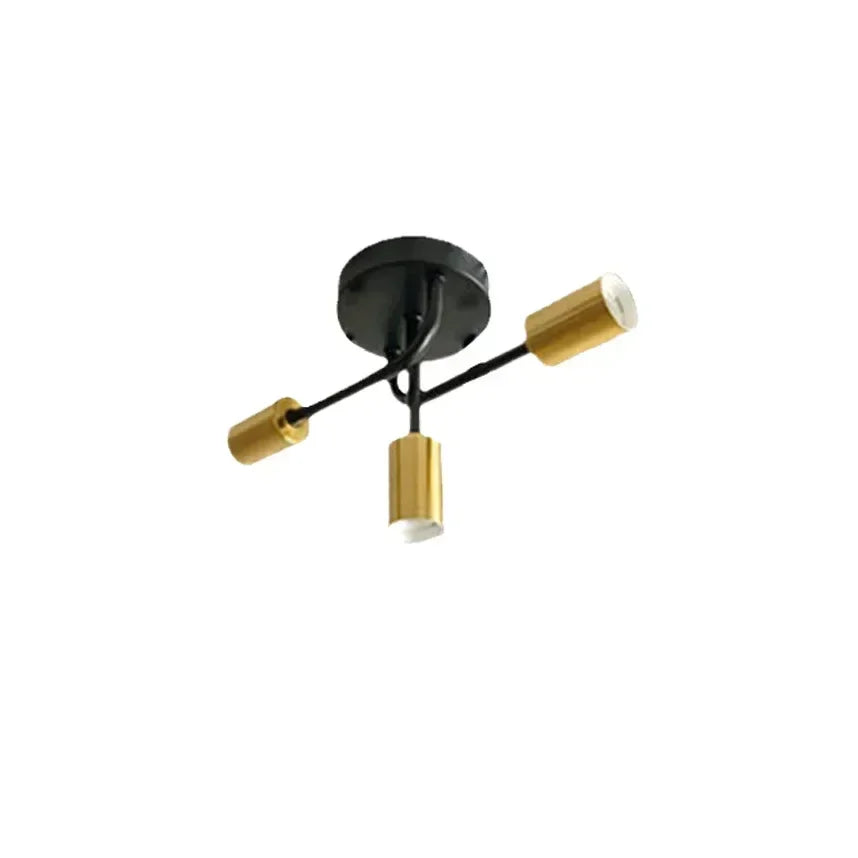 lampe moderne or noir sphères blanches structure métallique trois ampoules chambre étude moderne