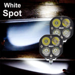 feux travail led jaune blanc noir moderne robuste 40w ip68 cable vis fixation