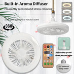 ventilateur moderne blanc led télécommande diffuseur odeur abs fan blades