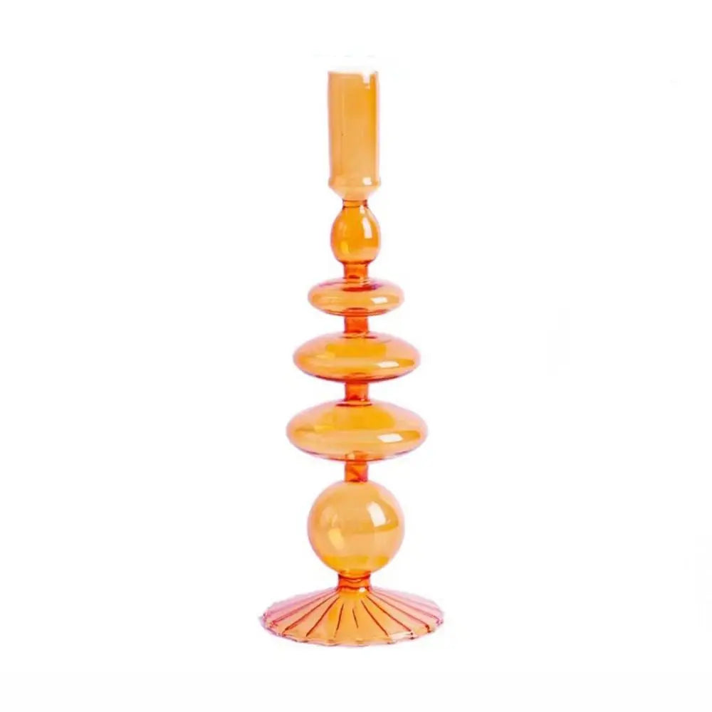supports bougies rose transparent moderne minimaliste sans motif décoration intérieure chandelles mariage tables
