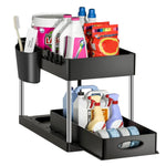 rangement sous évier noir moderne niveaux clips antislip pads tubes support